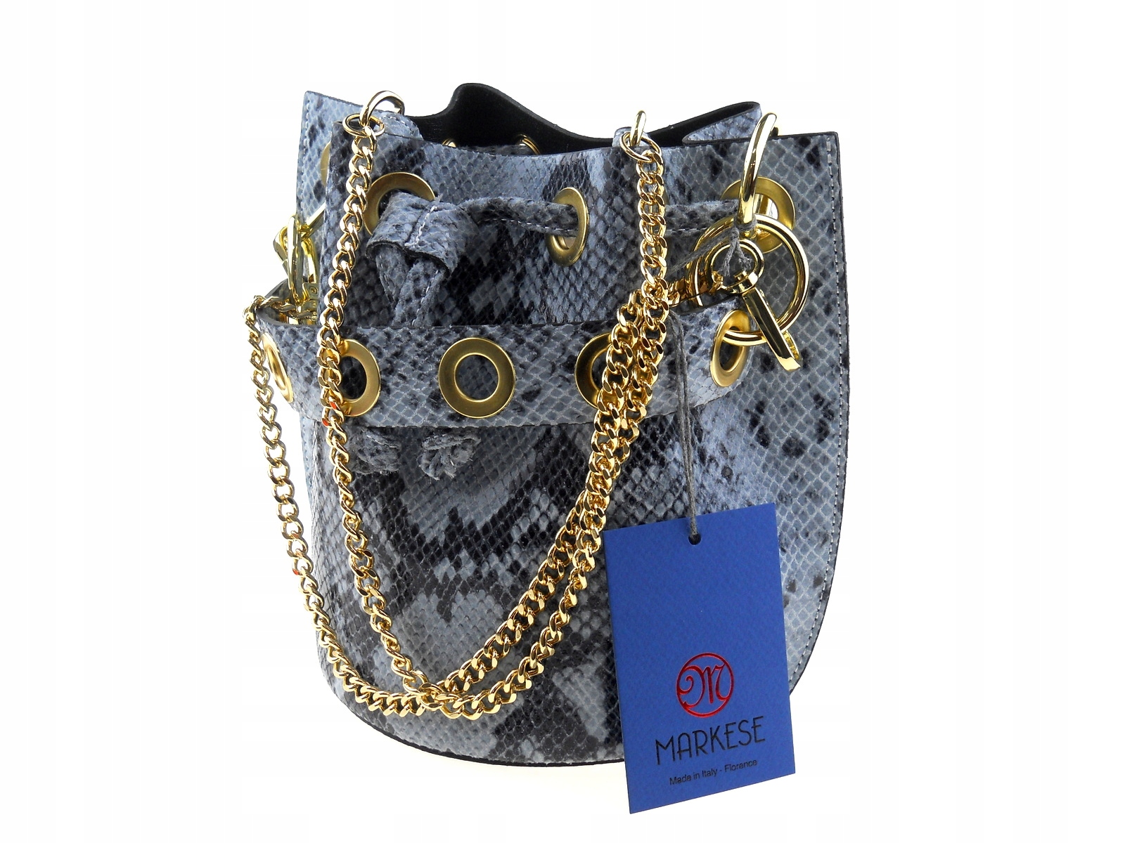MARKESE Italy Florence - NOWA Torebka szara #