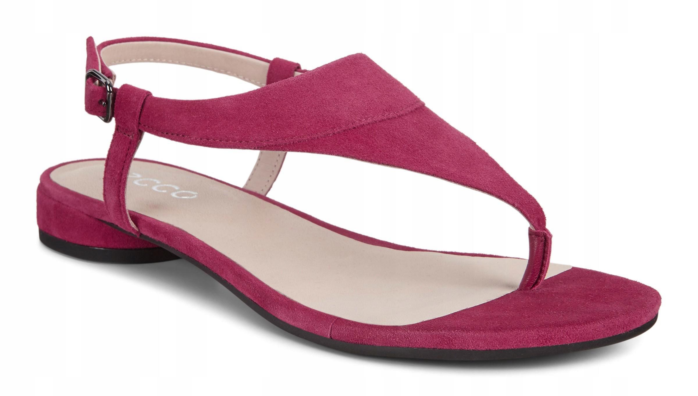 ecco Flat Sandal lila sandały 41 Skóra 26 cm