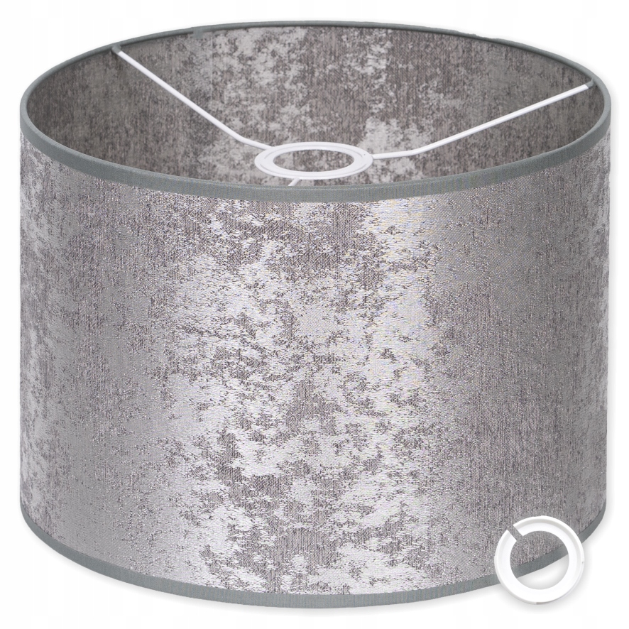 Klosz błyszczący do lamp Abażur SREBRNY walec 25cm