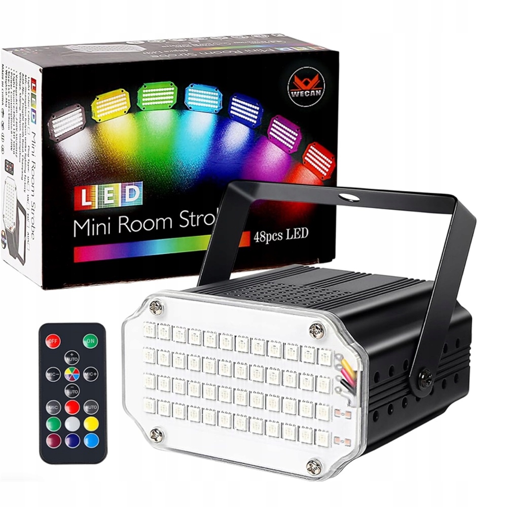 Stroboskopické Světlo 48LED Rgb Násobí Režimy A Zvuk Je Aktivován Dálkovým Ovládáním
