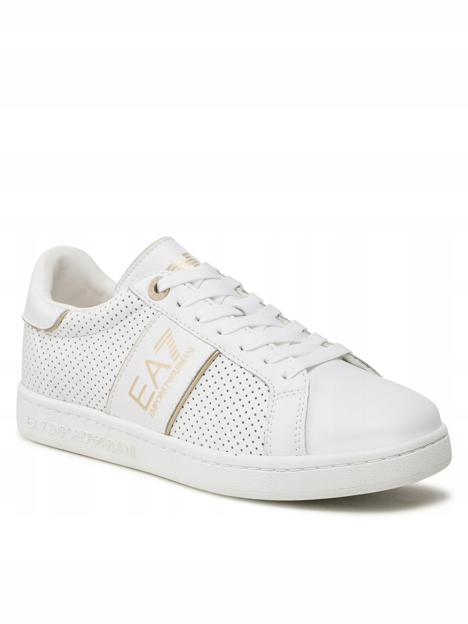 EA7 Emporio Armani Sneakersy X8X102 XK258 S288 Off White/Light Gold
