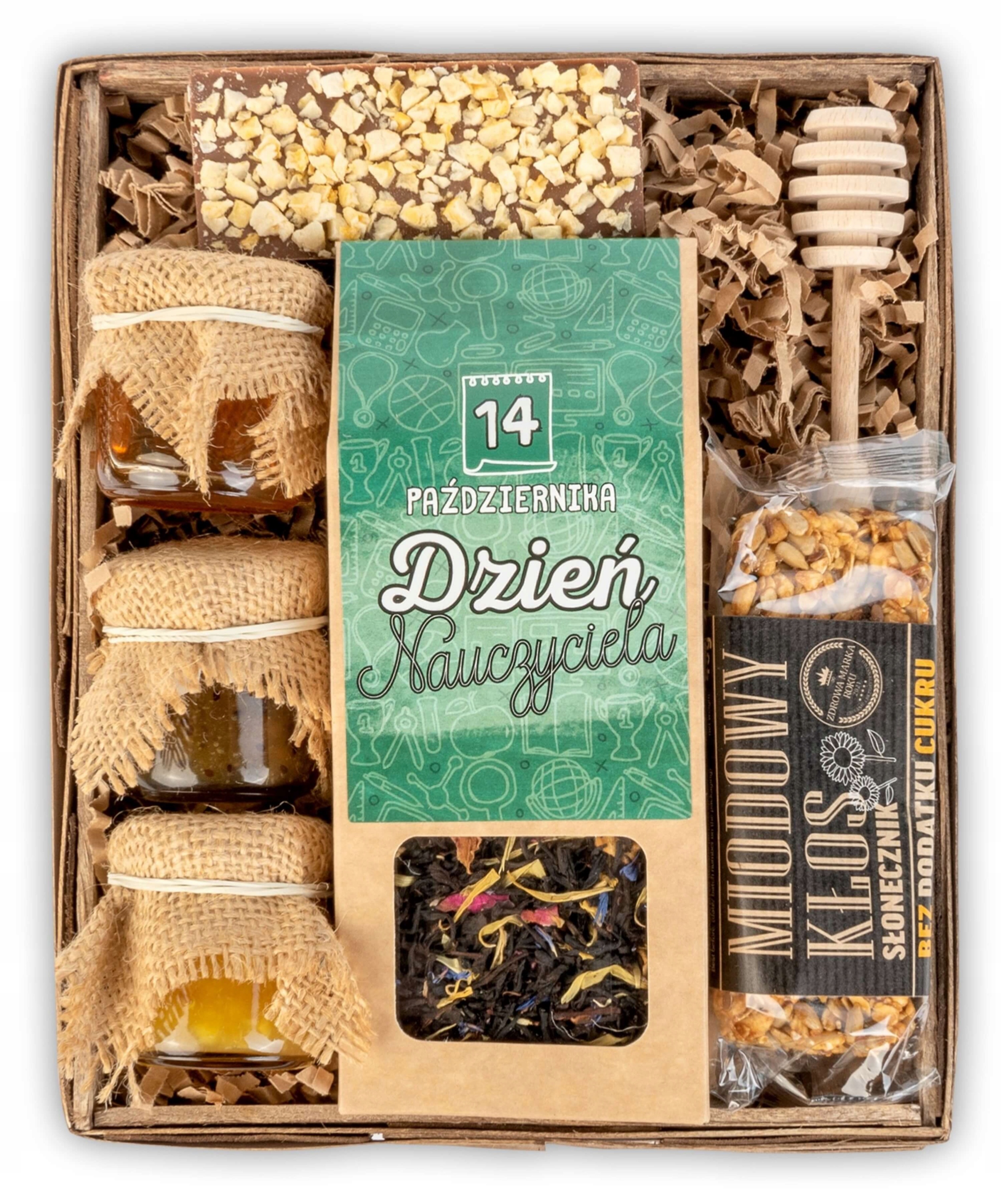 Levně Dárkový koš Den učitelů s potiskem sladkostí