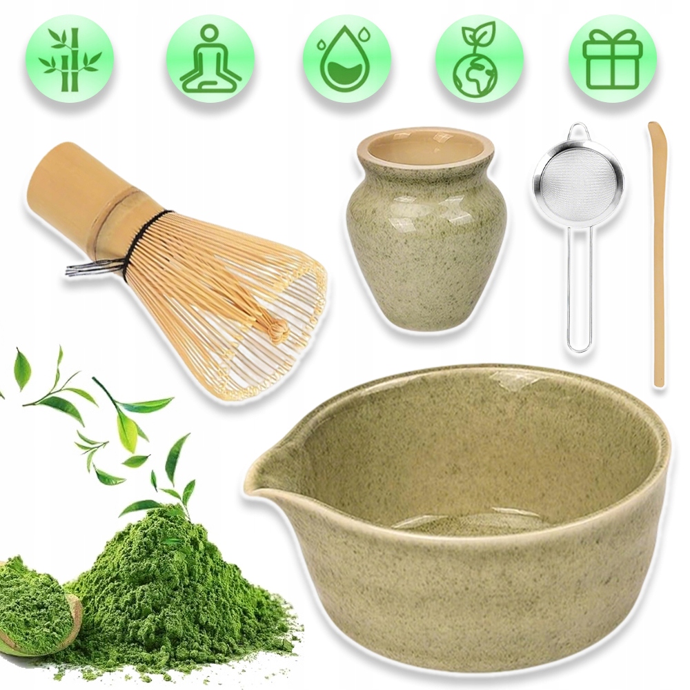 Zestaw Prezentowy Do Herbaty Matcha Trzepaczka Do Parzenia Matchy 5SZT