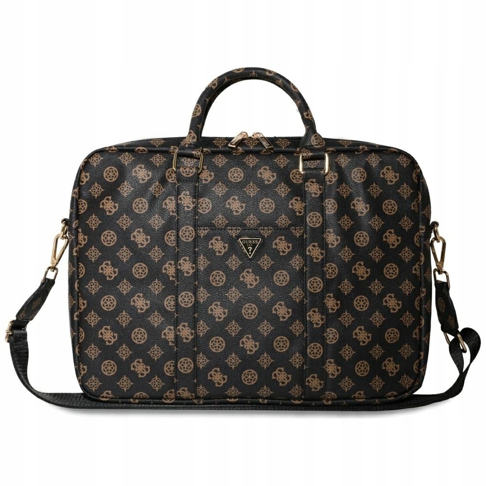 Taška Guess 4G Peony Front Pocket Zipper Triangle Logo 16", černá