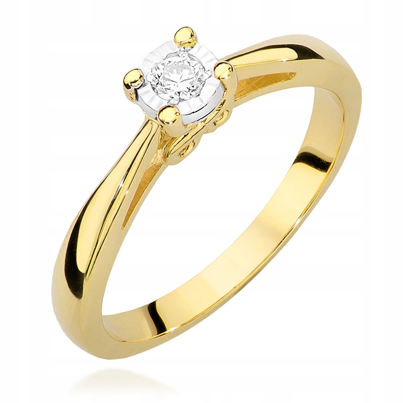 Krásný Zlatý Prstýnek p.585 s Briliantem 0,08 ct