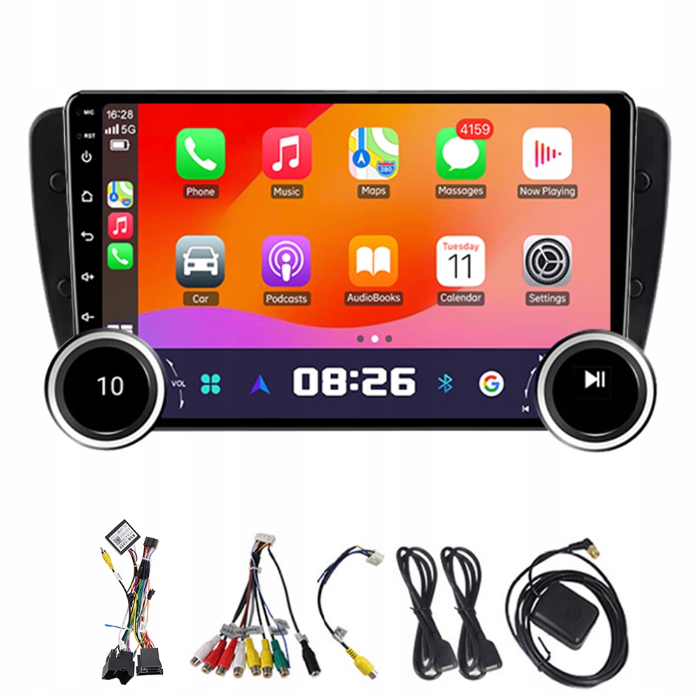 2DIN Android 13 Autorádio pro Seat Ibiza MK4 6J 2009-2013, 4G, 64GB, CarPlay, Bluetooth