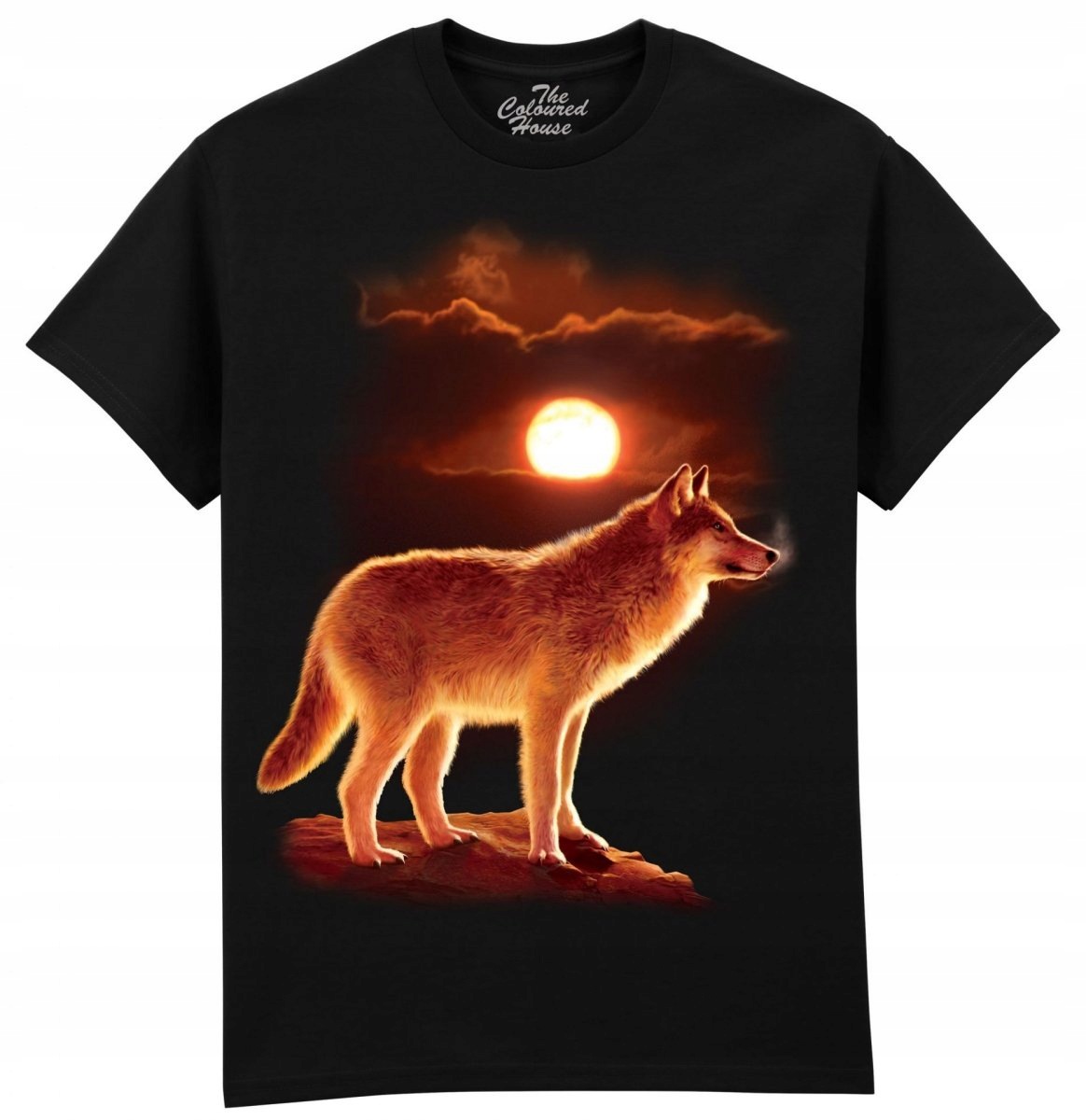 Tričko s vlkem Sunset Wolf černé Tch XL