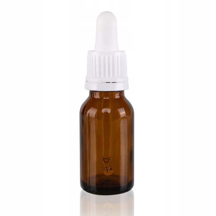 

Butelka szklana brązowa 15ml z pipetą białą x5