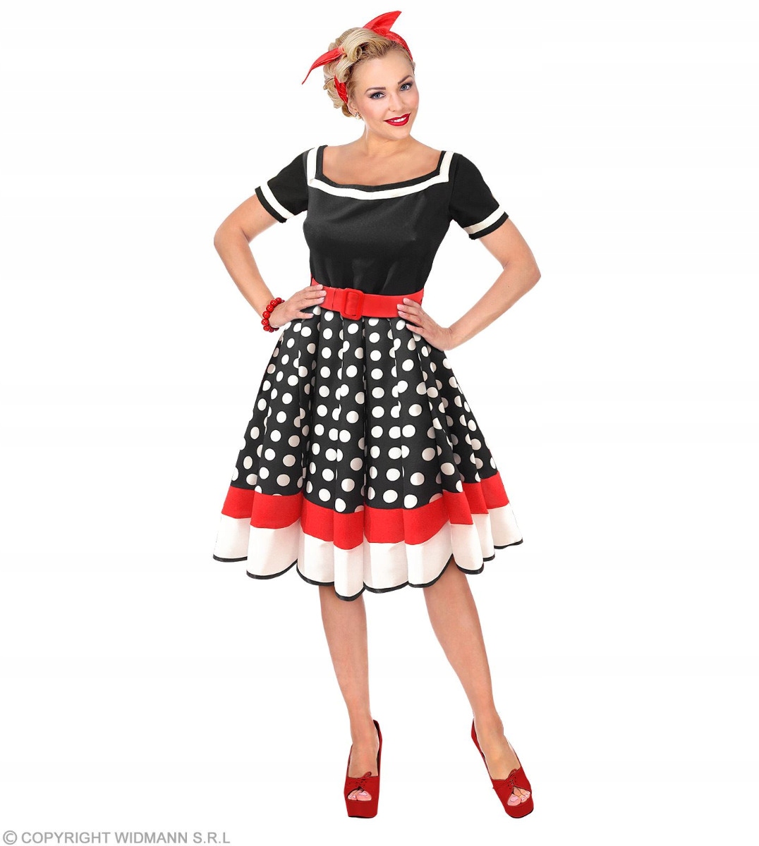 Kostým Dívka Pin Up 50. léta Šaty Retro Vintage Pin-up Xs