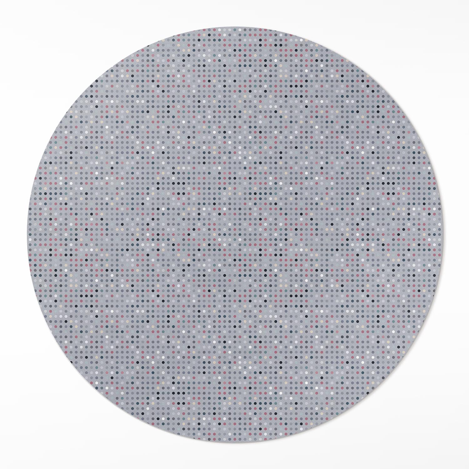 Okrúhly vinylový koberec do kancelárie Rozmer ⌀ 110 cm Farebné bodky Retro detaily
