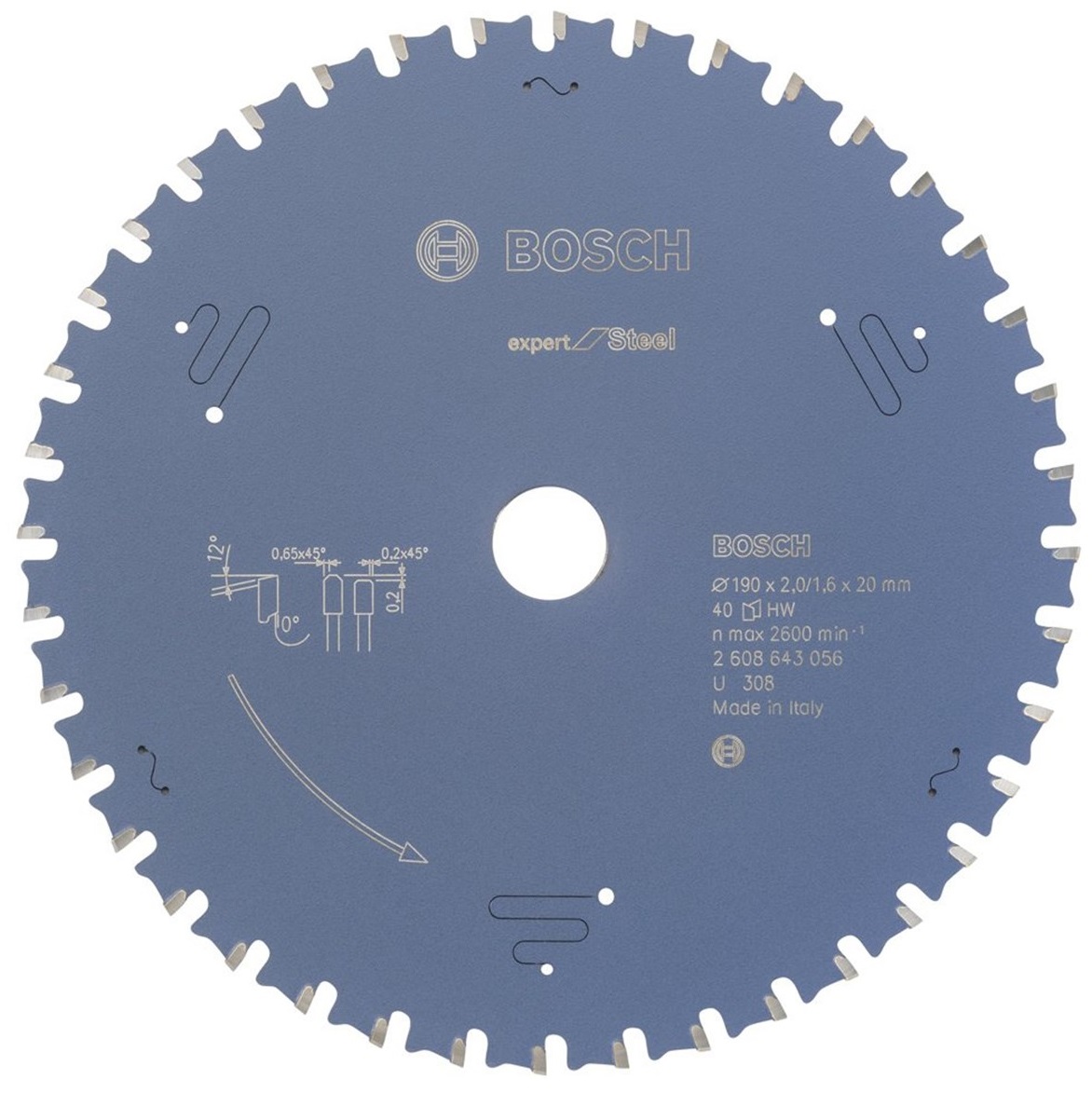 Bosch Pilový Kotouč Na Kov 190x20 mm 40 zubů pro řezání oceli