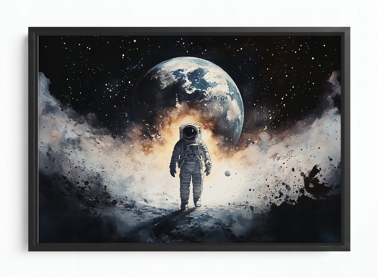 Obraz Rám American Box Astronaut Vesmír Země Hvězdy Vesmír 60x40