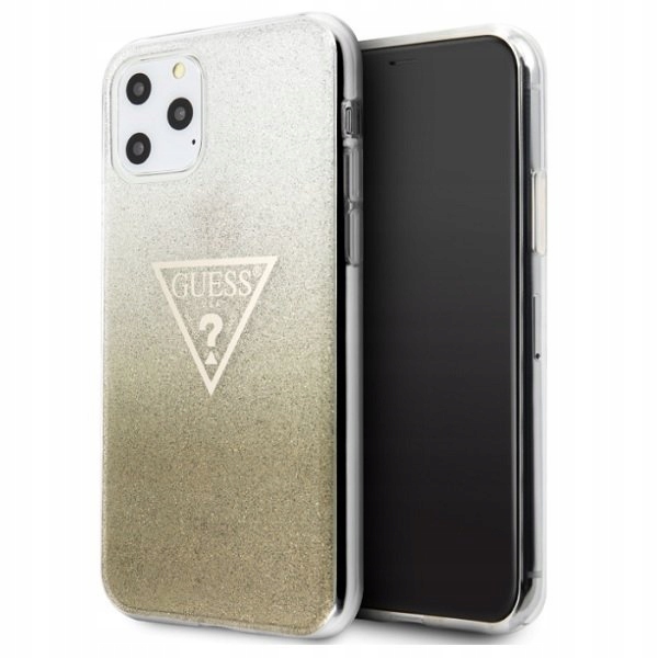 

Etui Guess iPhone 11 złoty Glitter Triangle