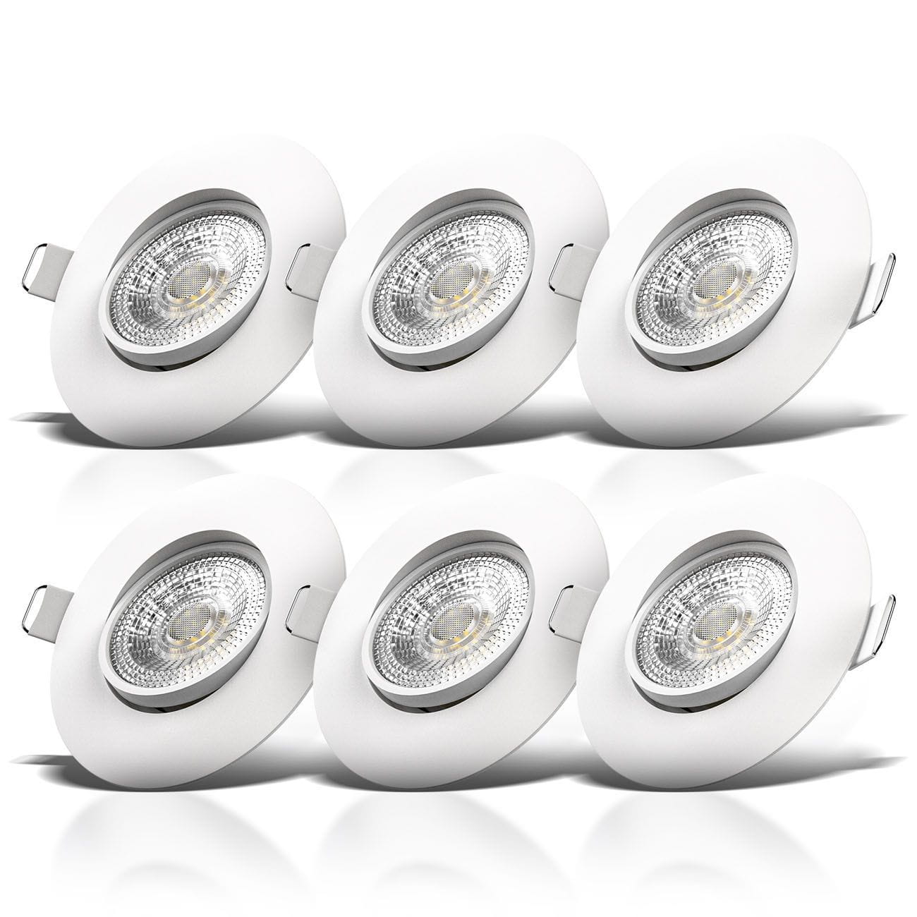 

6x Oczko Wpustowe Led 5W Biała Uchylna