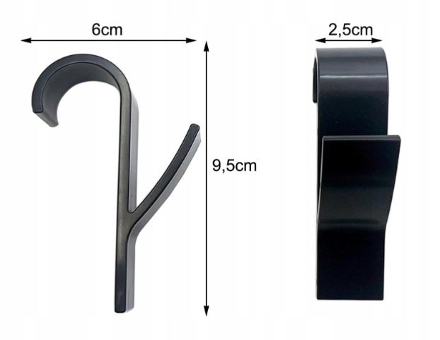 HACZYKI NA KALORYFER/ GRZEJNIK WIESZAK ŁAZIENKOWY CZARNY Wysokość 95 mm