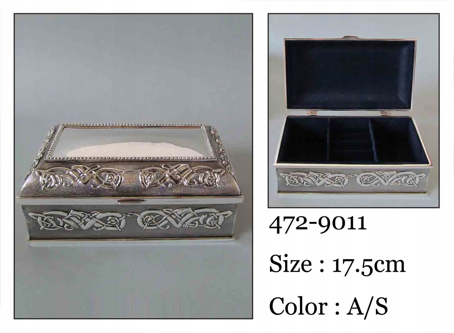 Šperkovnice na bižuterii stříbrná kovová krabička Gravírování Bonus