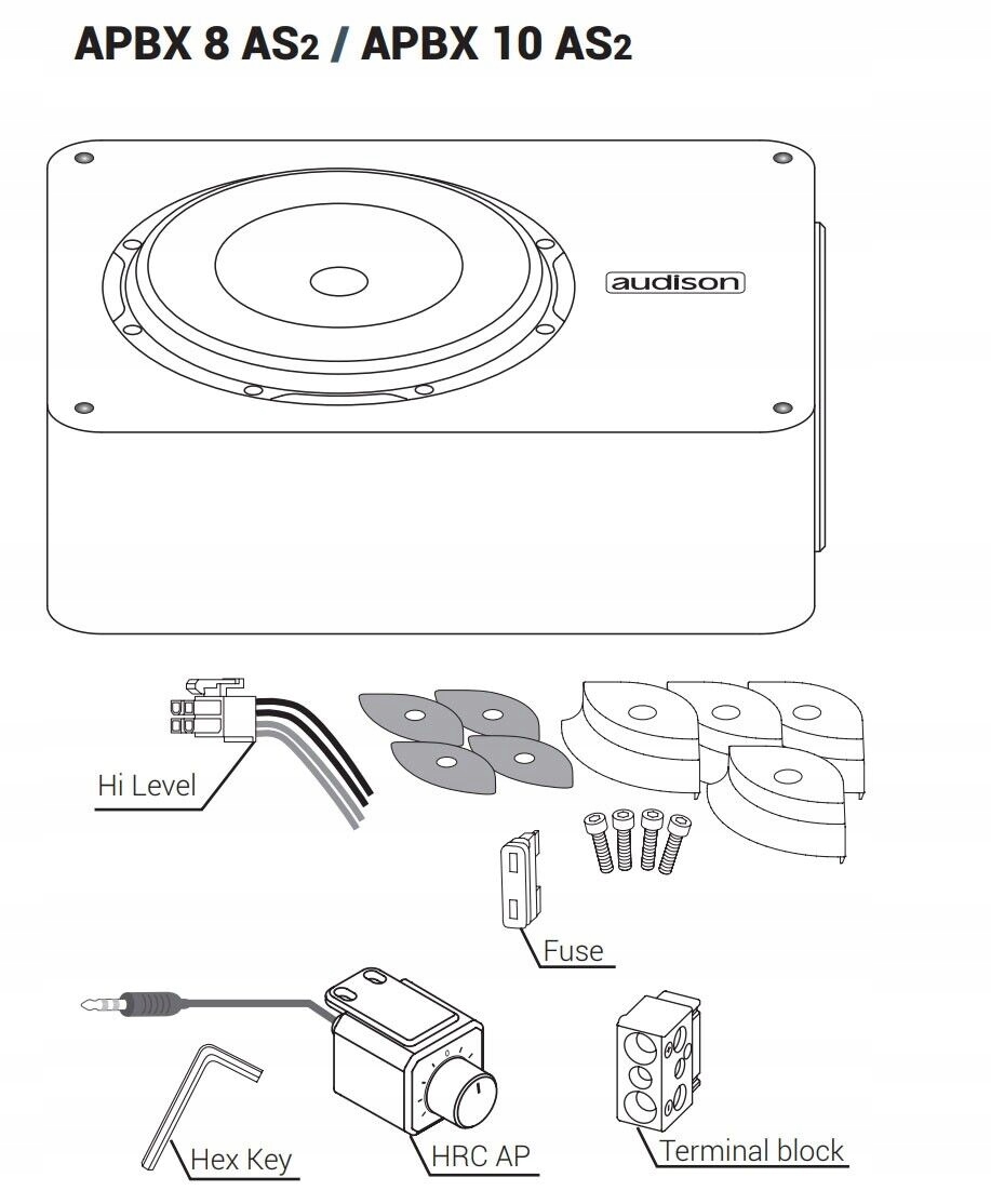 Audison APBX 10 AS2 skrzynia głośnik 250mm 800W Model APBX 10 AS2