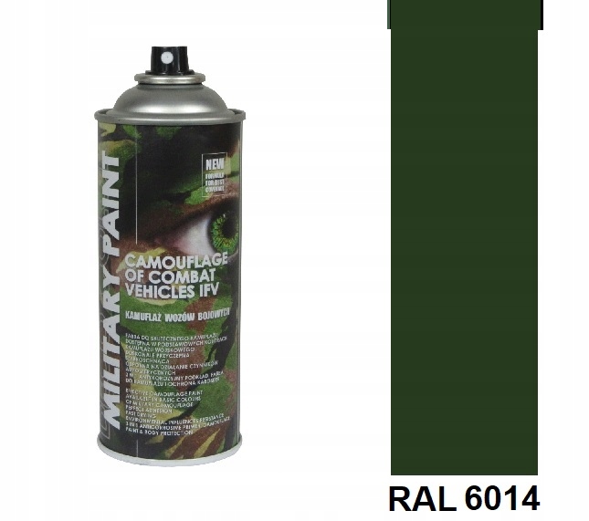 

Farba spray Military wojskowa 400ml Khaki Ral 6014