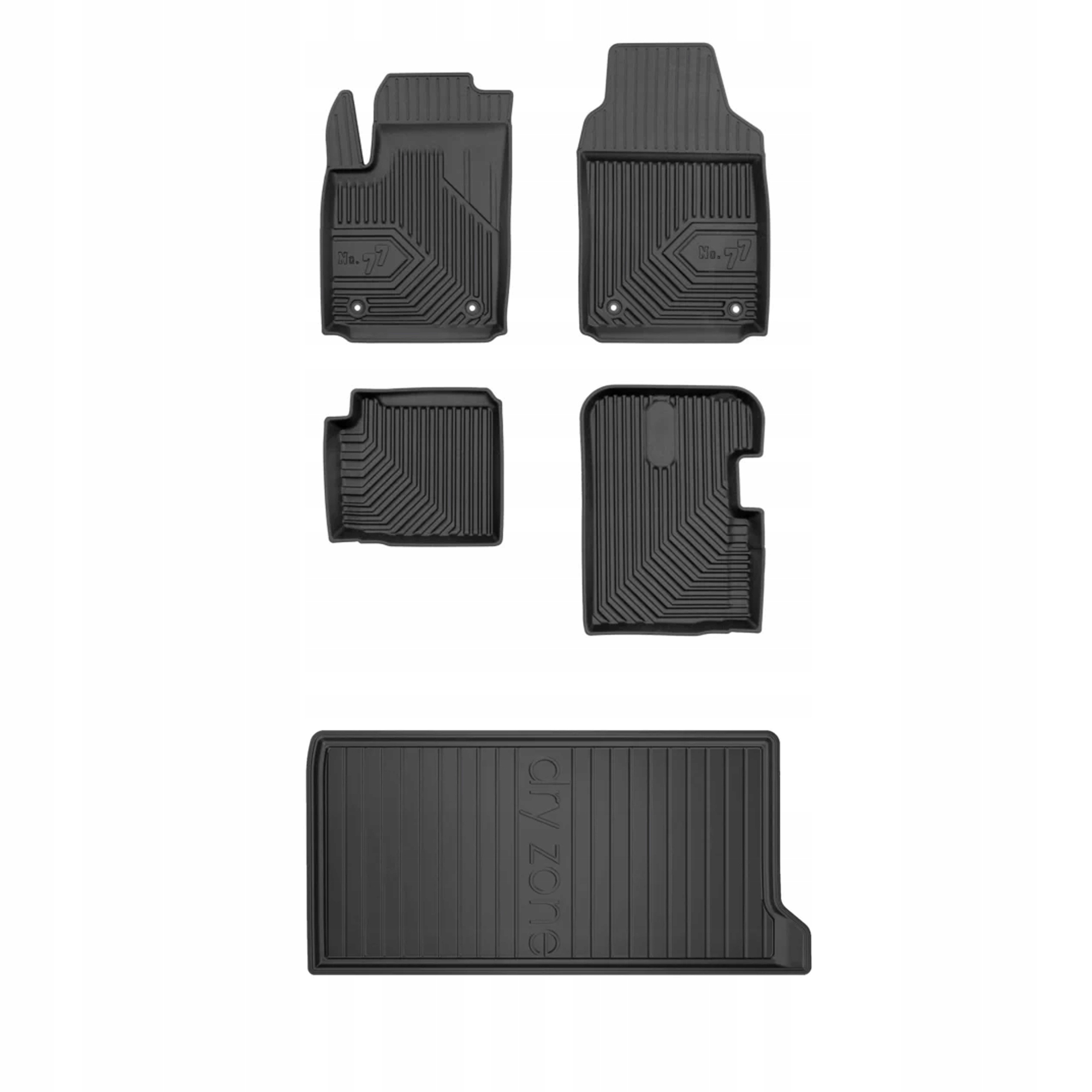 Gumová sada kobercov a rohoží Fiat 500 od roku 2020