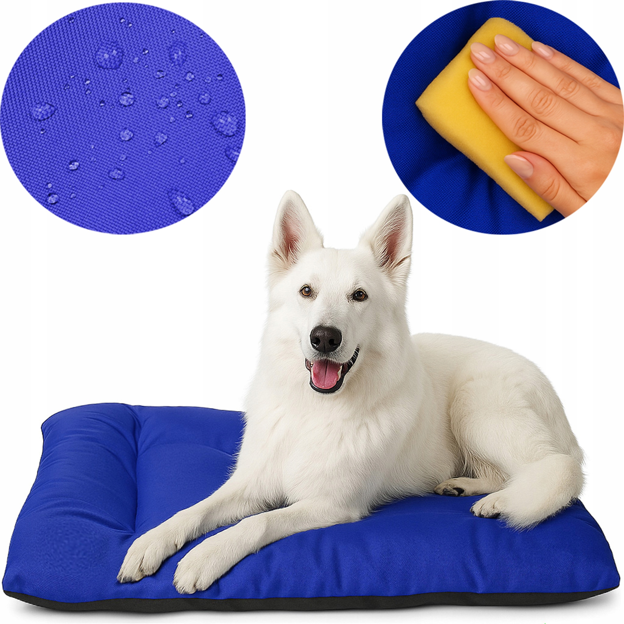 Levně Pelíšek pro Velkého psa, měkký polštář, Potah 120x80, chrpa , chrpově modrý