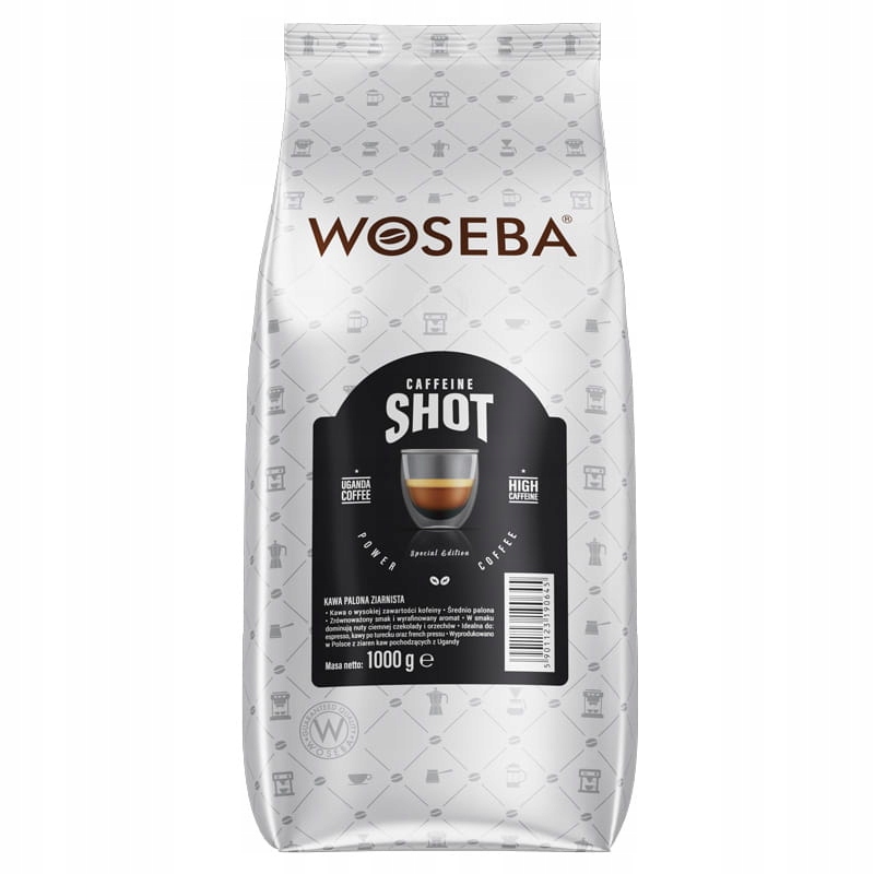 Levně Káva zrnková Woseba Caffeine Shot 1000 g