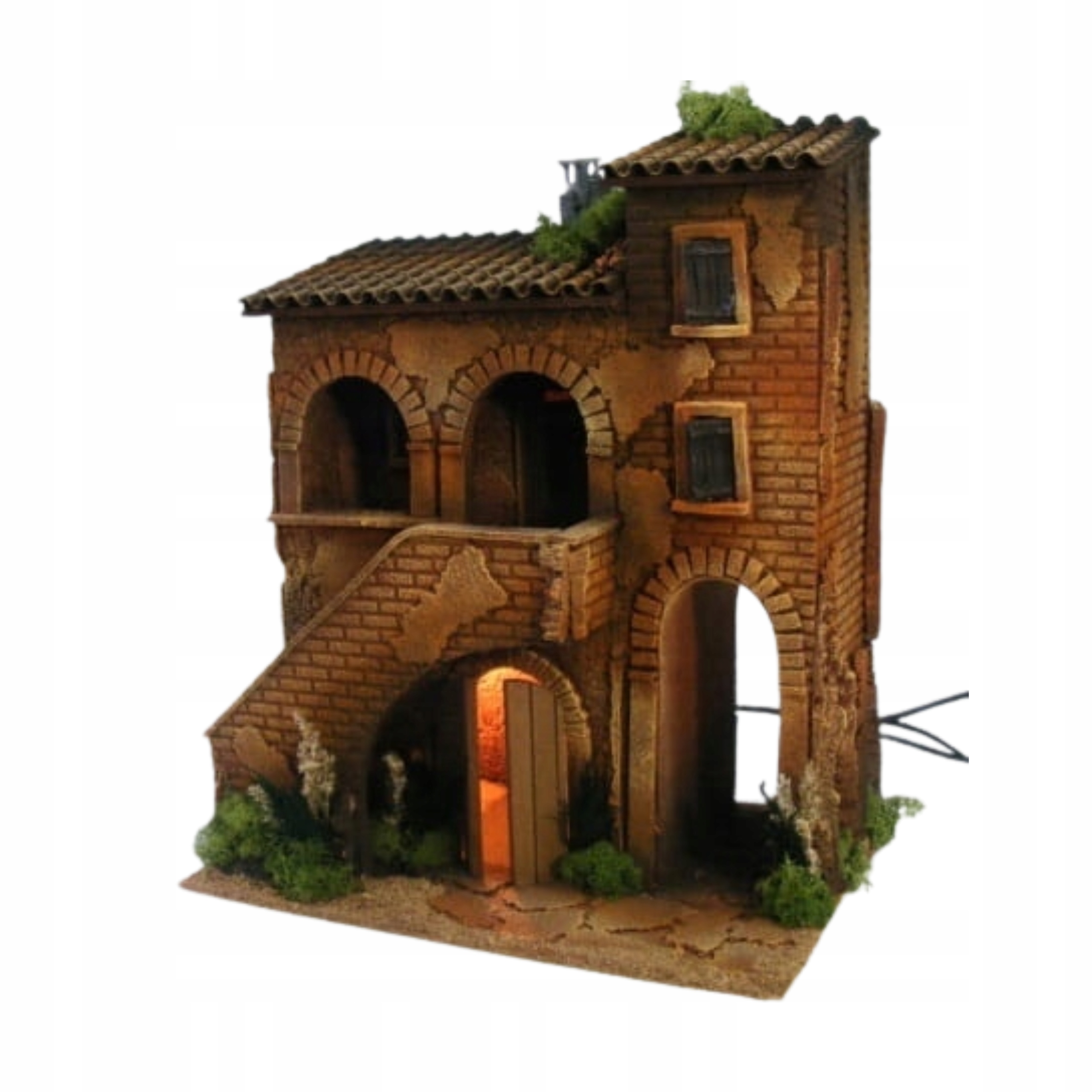 Dekorácia Vianočného Betlehu Osvetlený Domček So Schodiskom 35x25x40 CM