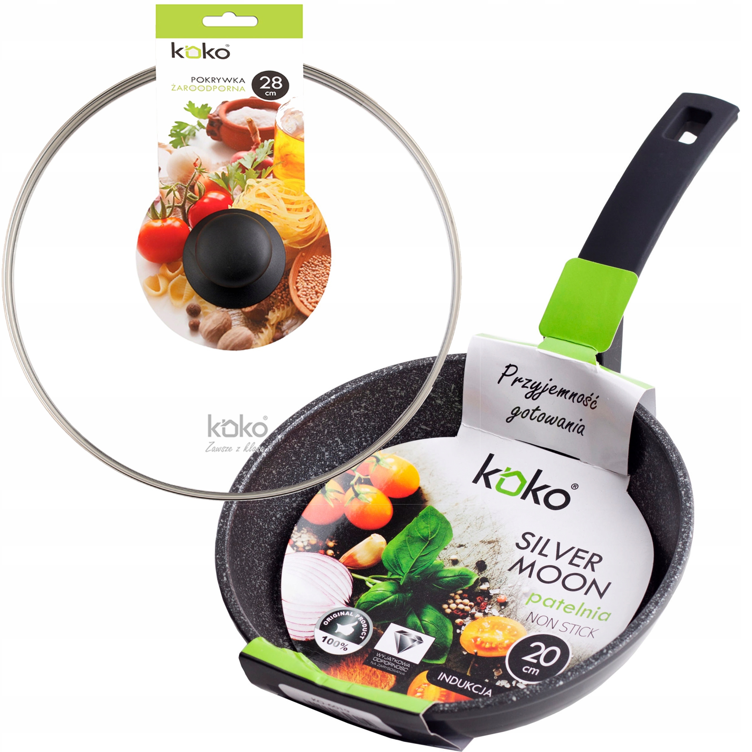 

Koko Patelnia 28CM Non Stick Indukcja Gaz+pokrywa