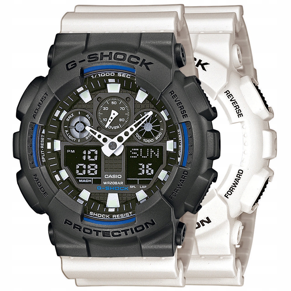 Sada G-shock GA-100B-7AER Šedá Bílá