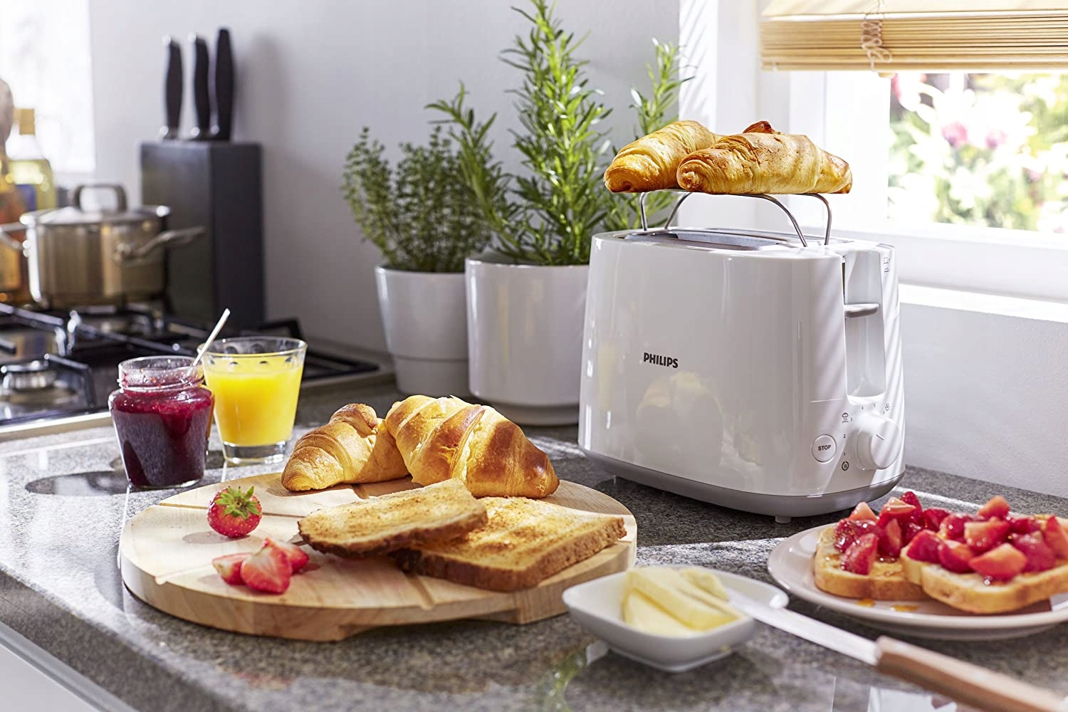 PHILIPS Toster 2 Kromki 8 Stopni Z Podgrzewaczem Funkcja Rozmrażania Biały — miniatura 10