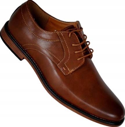 Buty Męskie Półbuty Wiązane Modne Wizytowe Skóra Wesela Komunie