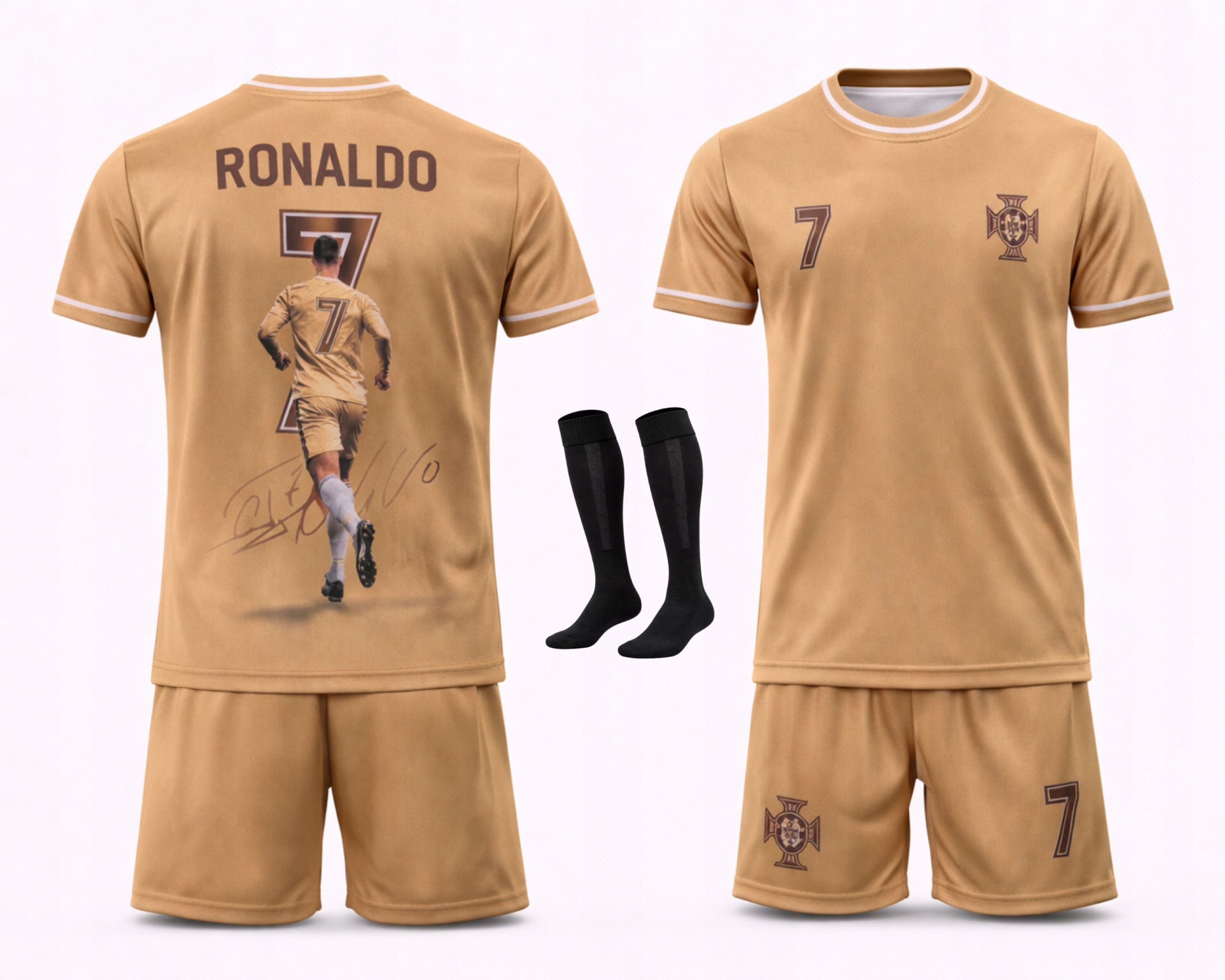 Strój Piłkarski Getry Ronaldo 7 rozm. 134