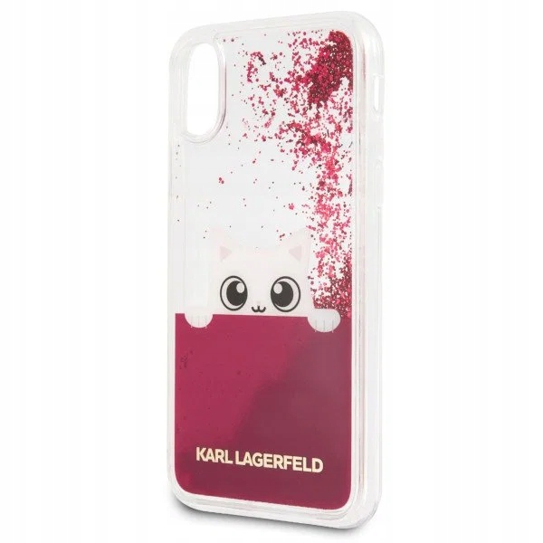 Etui Karl Lagerfeld Liquid Glitter na iPhone X różowe Karl Lagerfeld