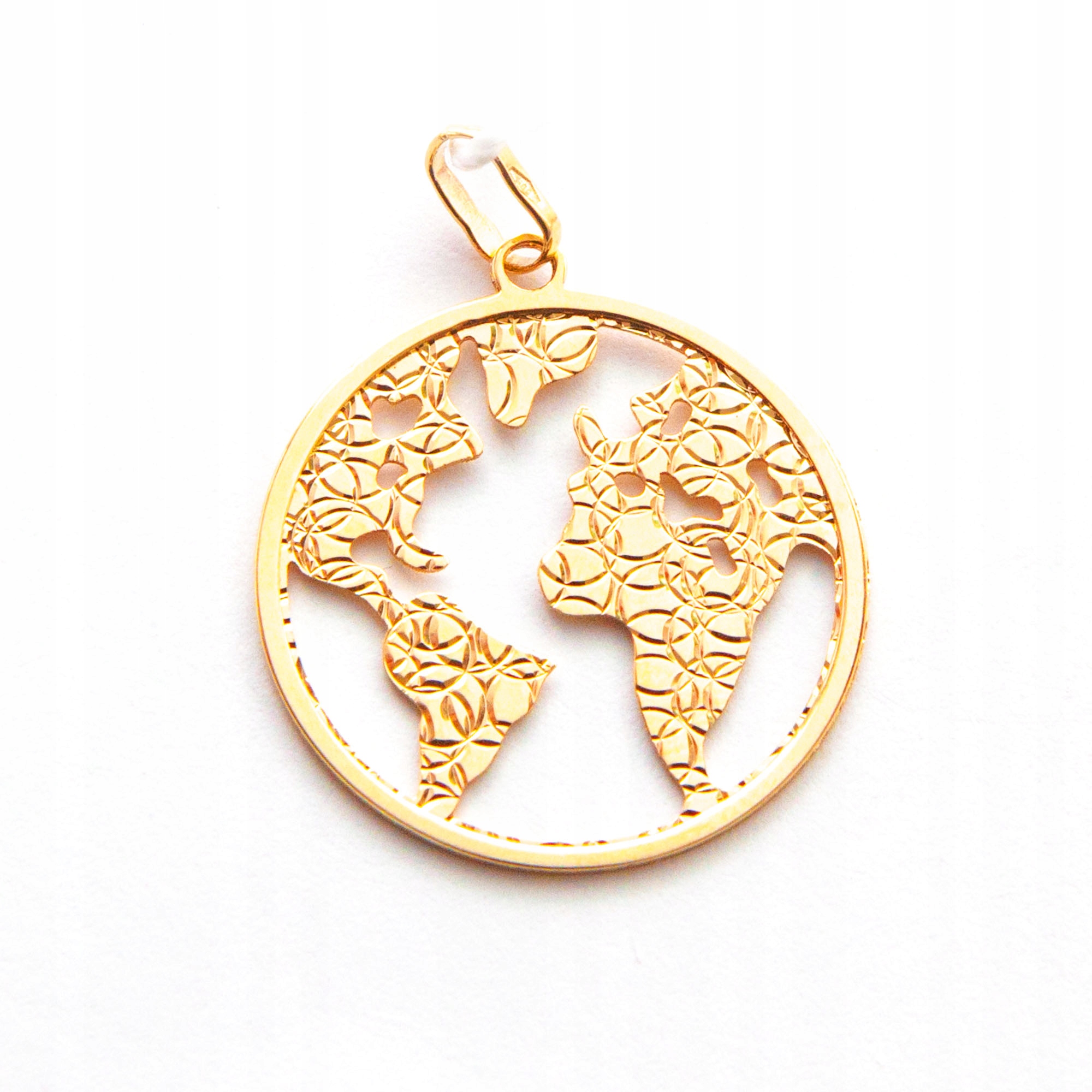 Zlatý přívěsek kulatá mapa světa země zlato 585 kontinenty svět