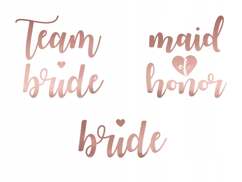 

Tatuaże na Wieczór Panieński Team Bride rose gold