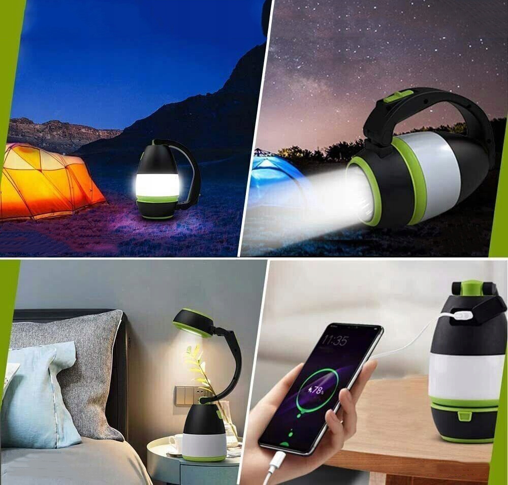 LAMPA KEMPINGOWA LED, WISZĄCA LAMPA LED LATARKA KEMPINGOWA ŚWIATŁO AWARYJNE Rodzaj akumulatorowa