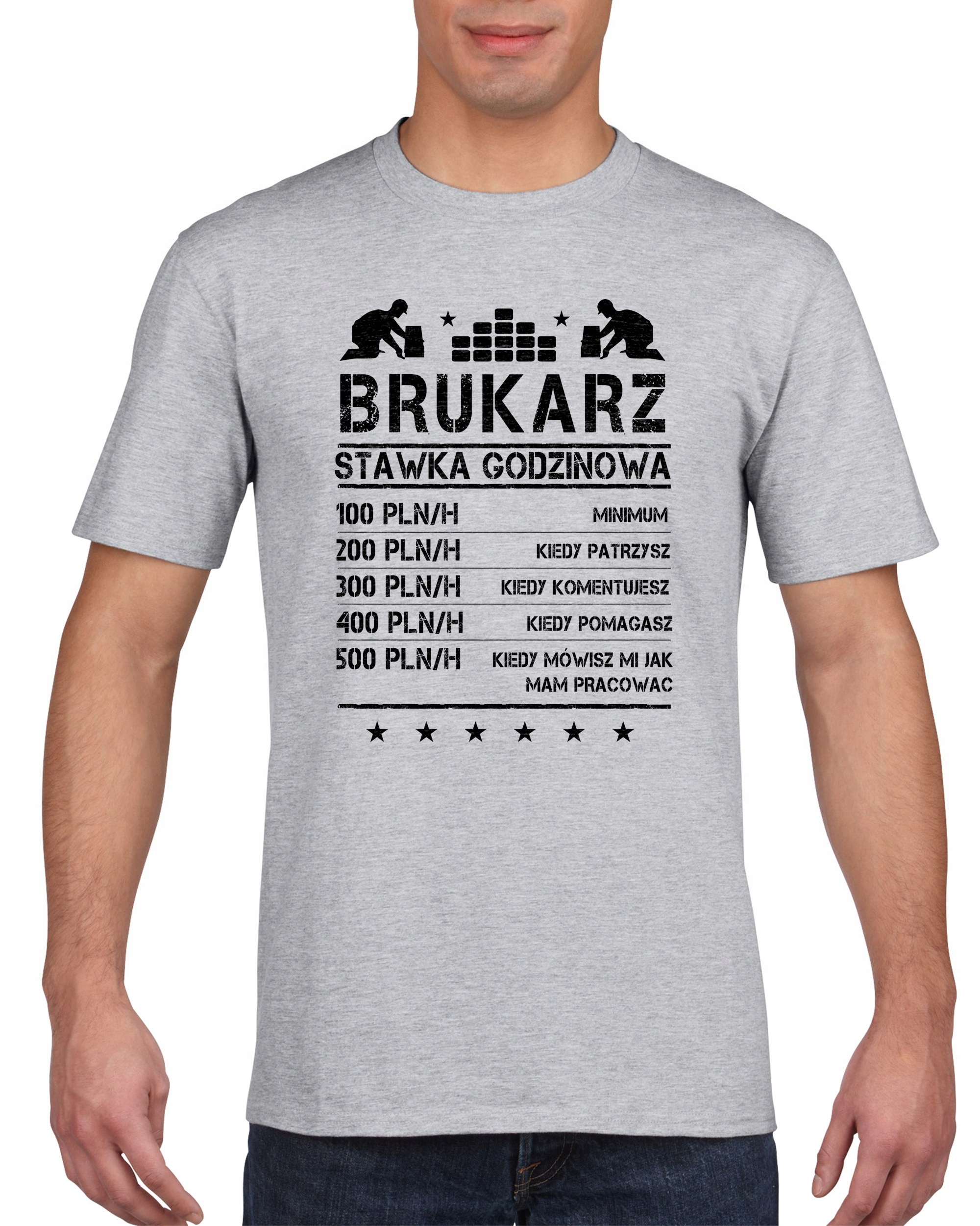 

Koszulka męska Brukarz stawka godzinowa XXL
