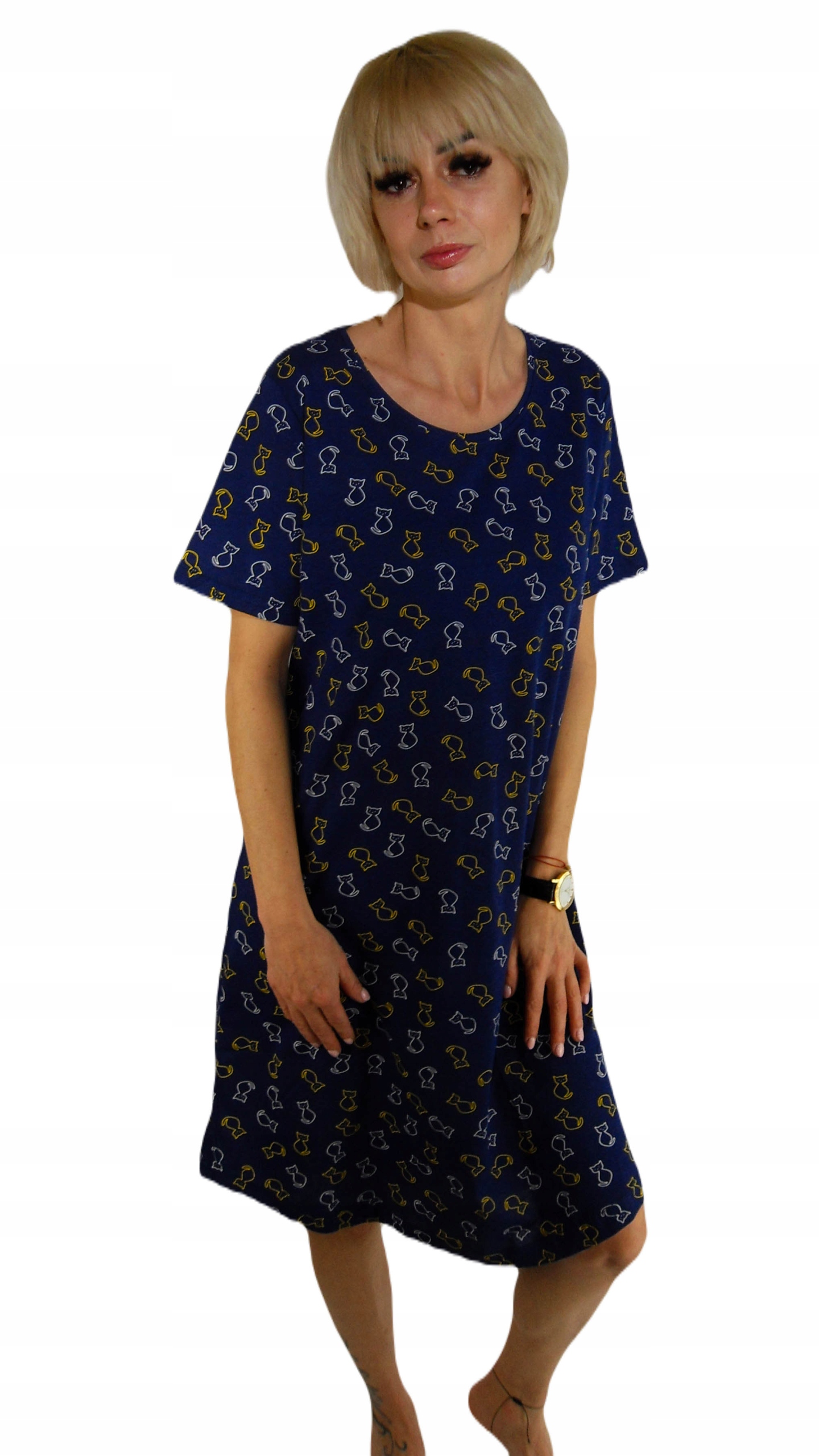 KOSZULA NOCNA DAMSKA bawełniana Wygodna MILUTKA L Dekolt inny