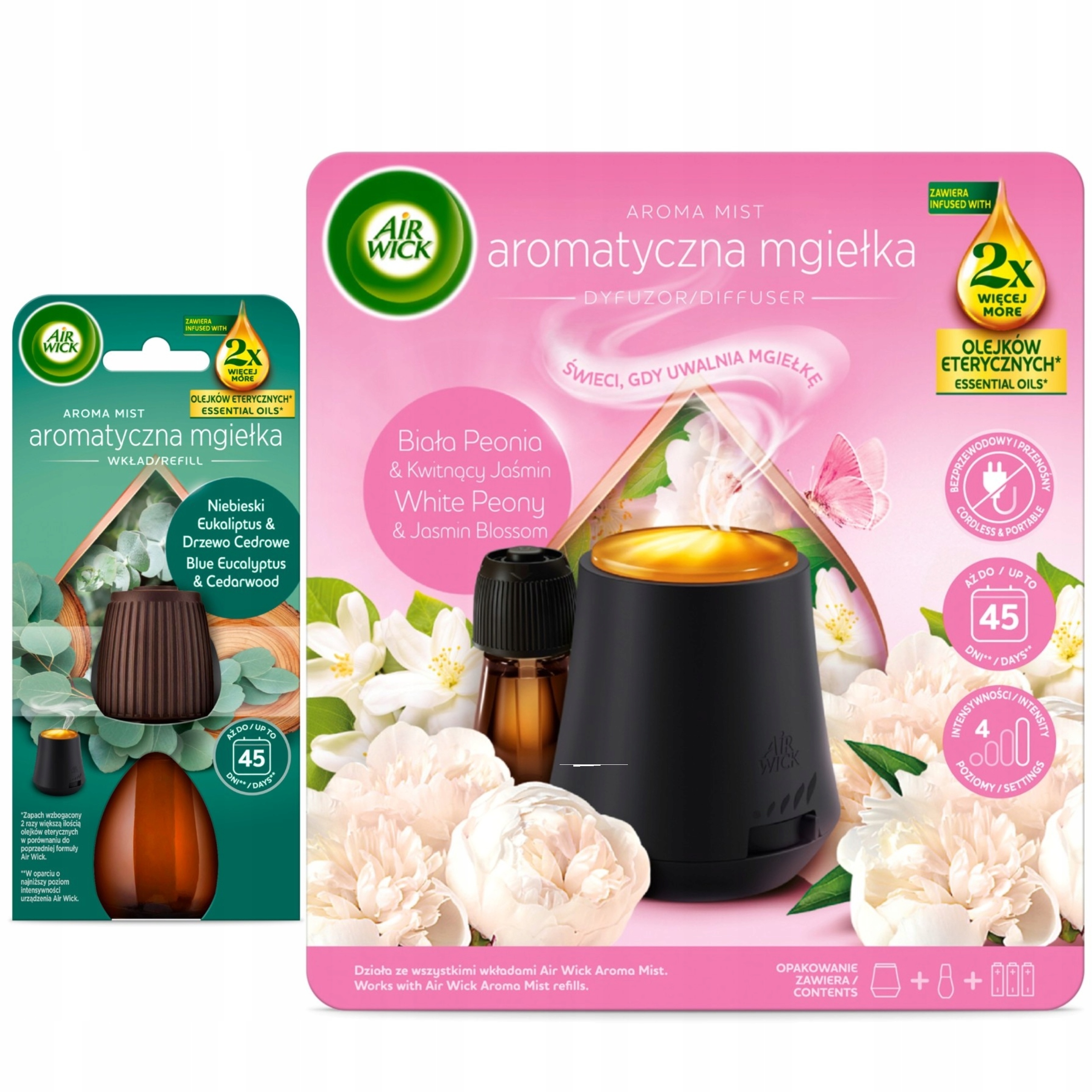 Air Wick Mlha Komplet Bílá Pivoňka Kvetoucí Jasmín Náhradní náplň 20 ml