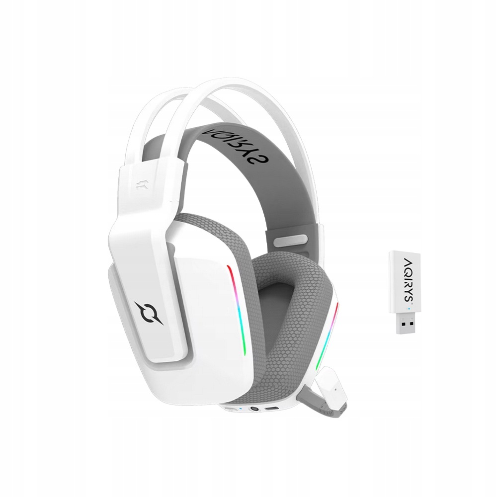 Sluchátka přes uši Bezdrátová Rgb Pohodlná Bílá 50 mm