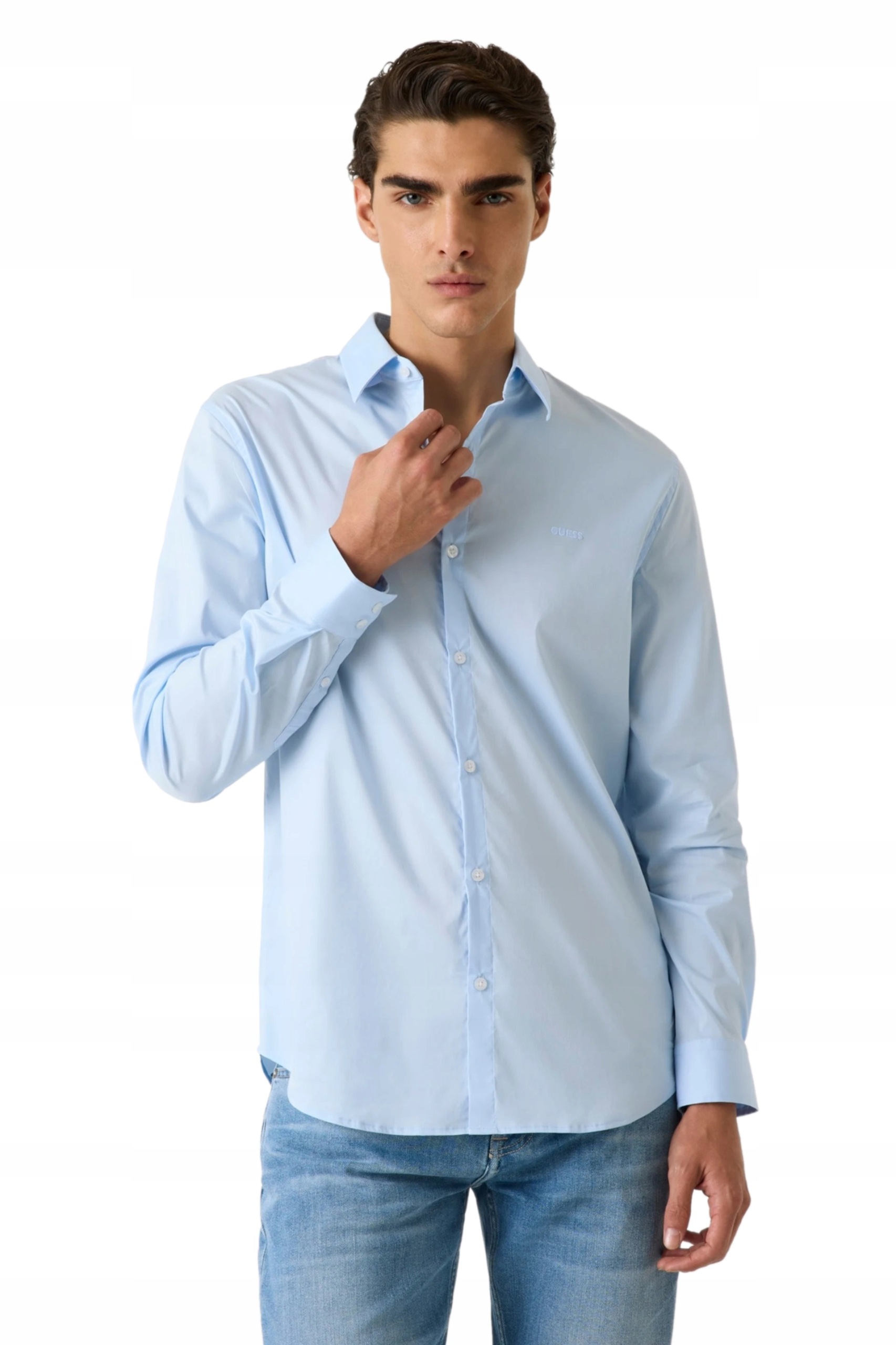 Guess elegantní pánská přiléhavá slim fit košile modrá casual módní M