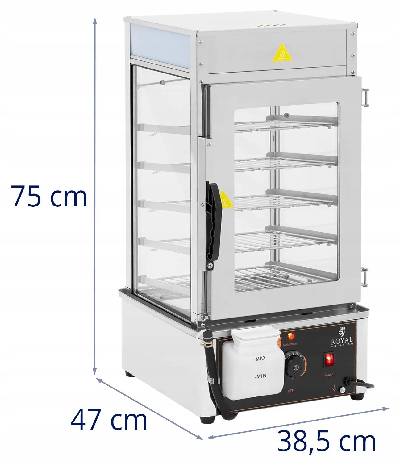 Parowar do pierogów 5 rusztów 30x29,5cm 30-110°C Royal Catering RCDS-38/5