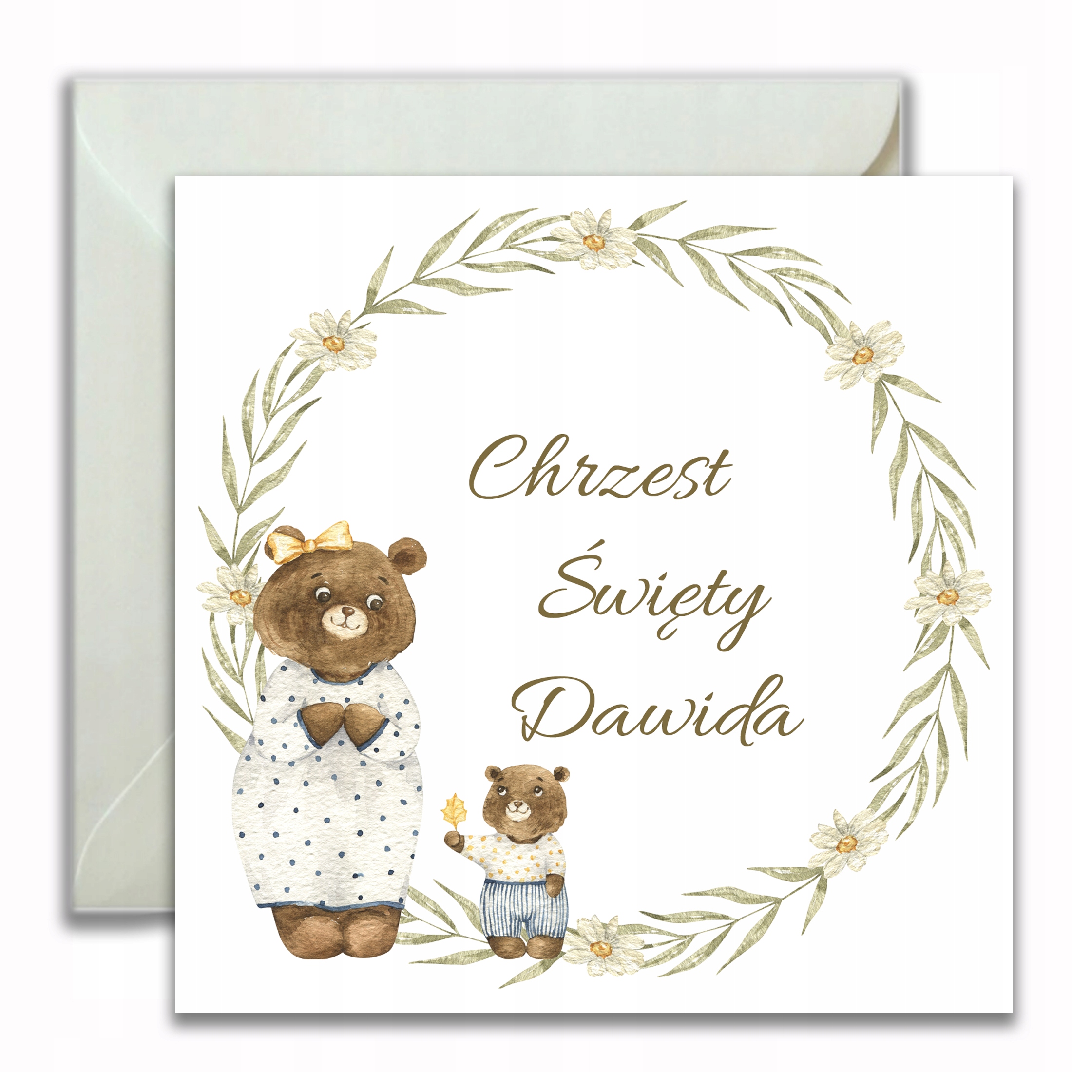 ZAPROSZENIA NA CHRZEST IMIĘ KOPERTA Niedźwiedź 007 EAN (GTIN) 5906196407249