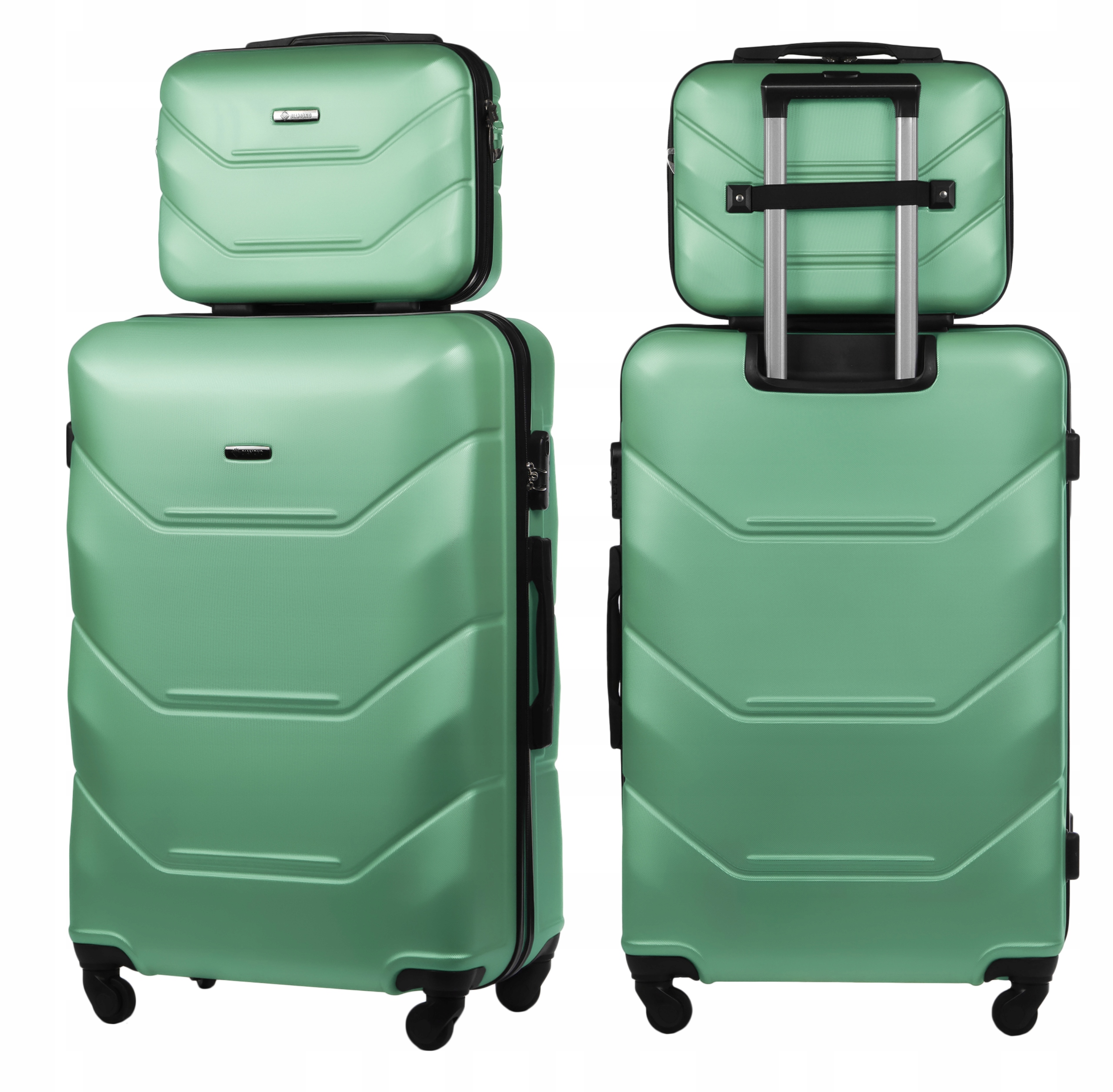 Set 2v1 Cestovní Kufr Velký XL Kufřík Bc Mátová Kolečka A227 Abs