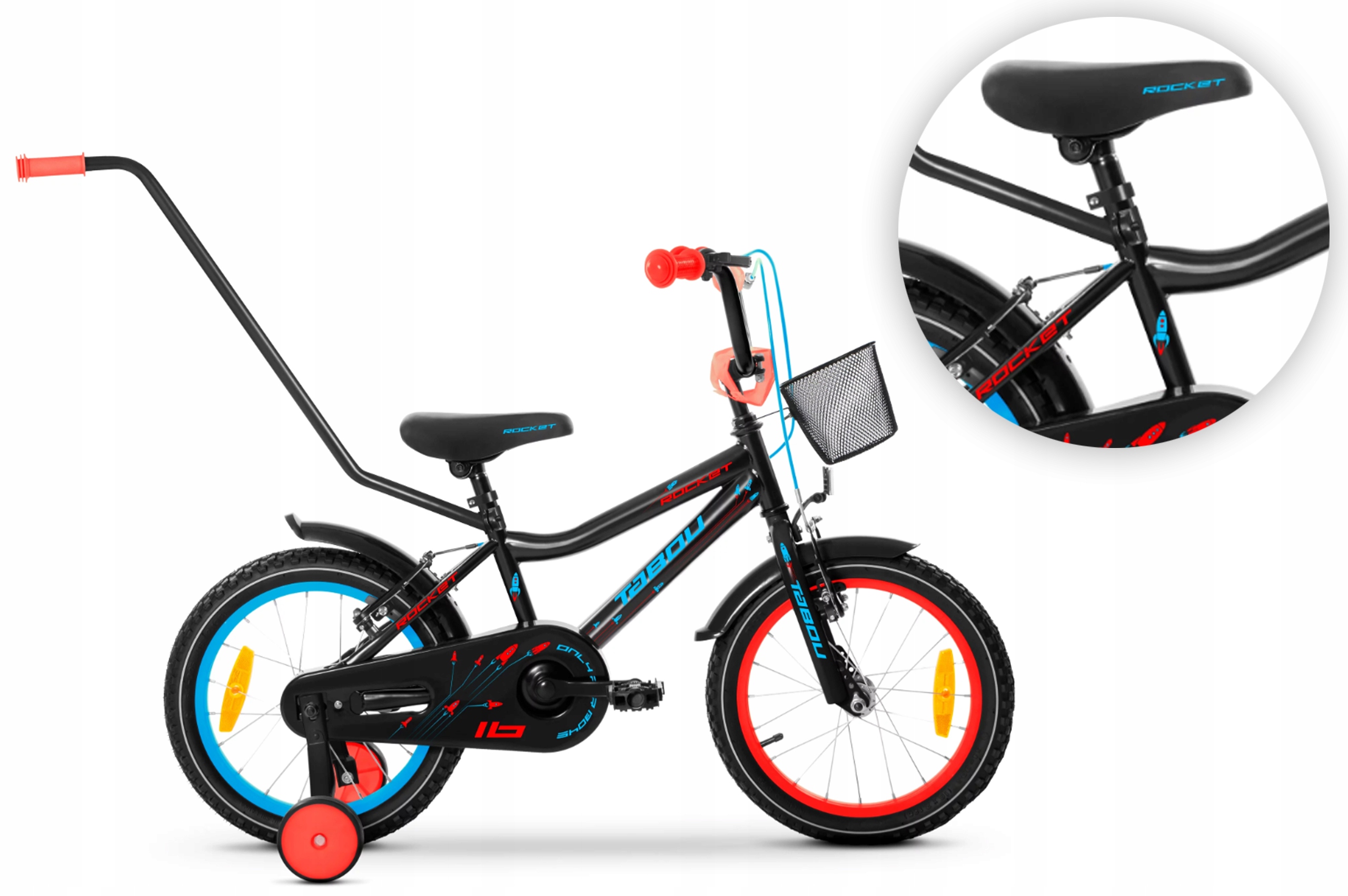 Rower dziecięcy 16" Tabou Rocket czarny czerwony R25