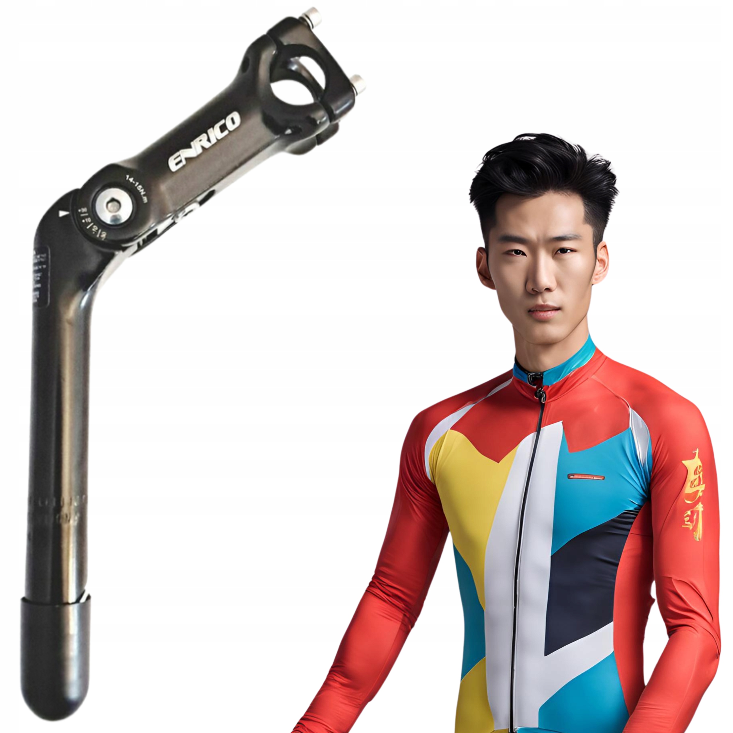 Regulowany wspornik kierownicy 25.4 mm czarny aluminiowy do roweru L=95/180