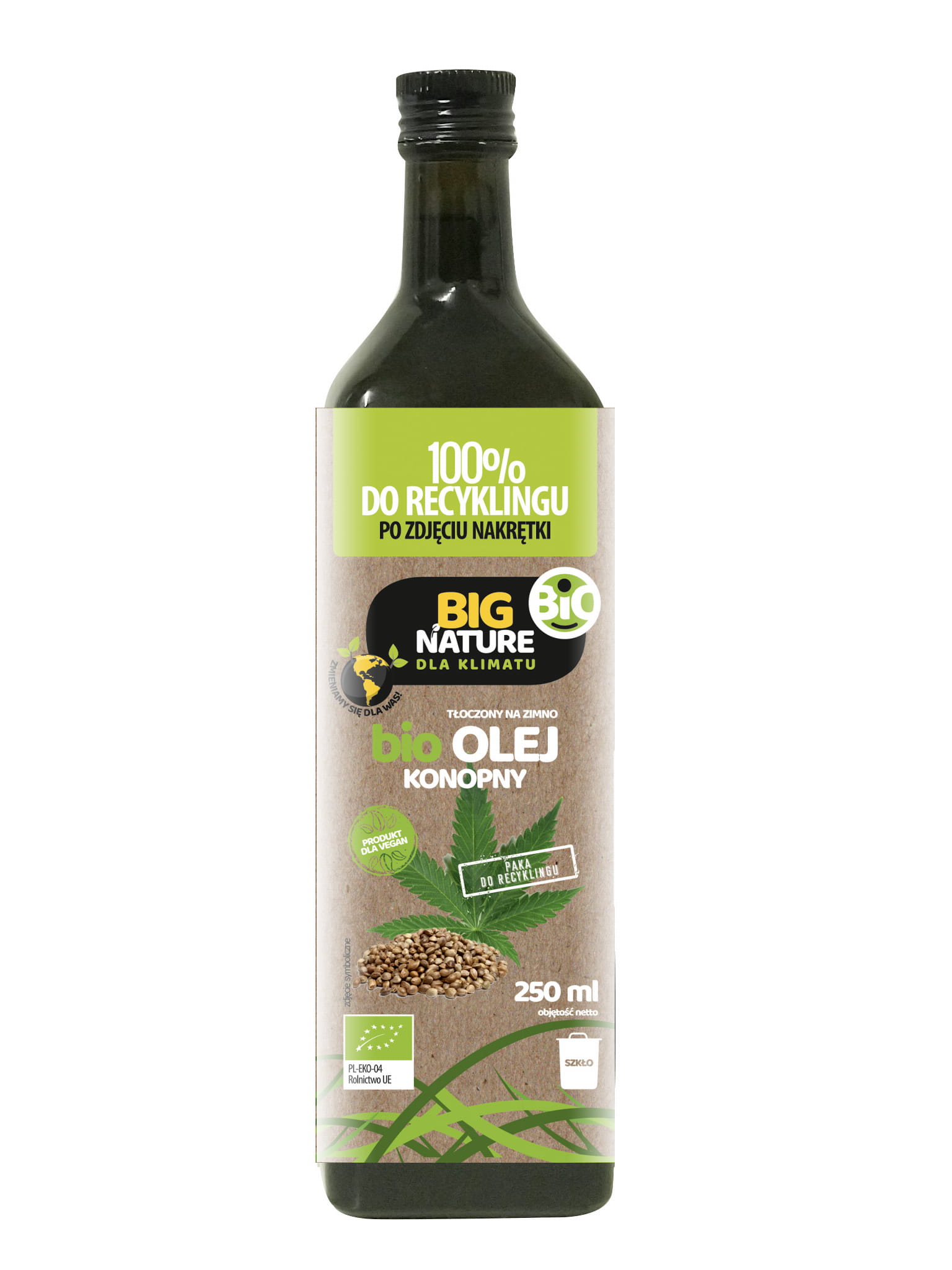 Olej Konopny tłoczony na zimno BIO 250ml - BIG NATURE — 3