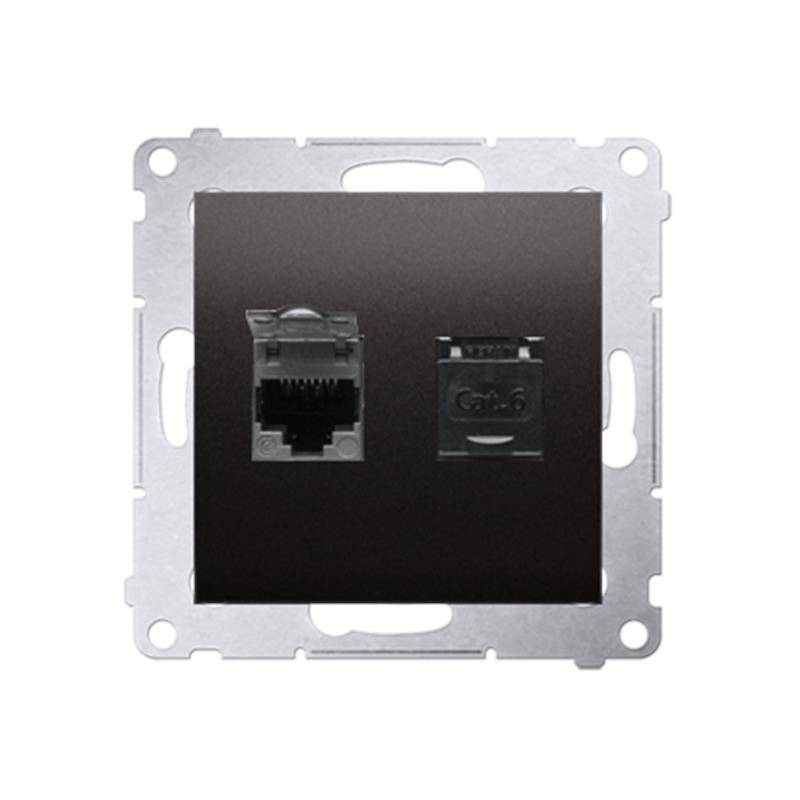 Simon 54 Premium antracit – kom. zásuvka D62.01/48