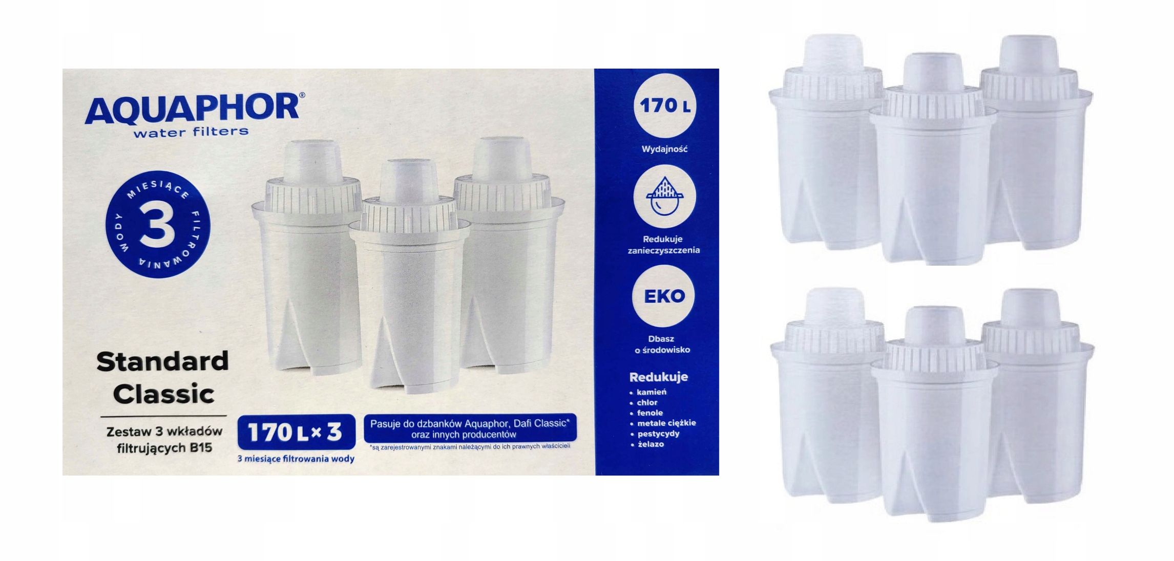 

Wkład filtrujący Aquaphor B15 Brita Classic 6 szt.
