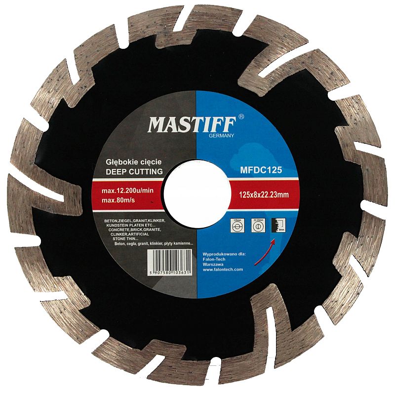 TARCZA 125 DIAMENTOWA SEGMENTOWA DO CIĘCIA BETONU