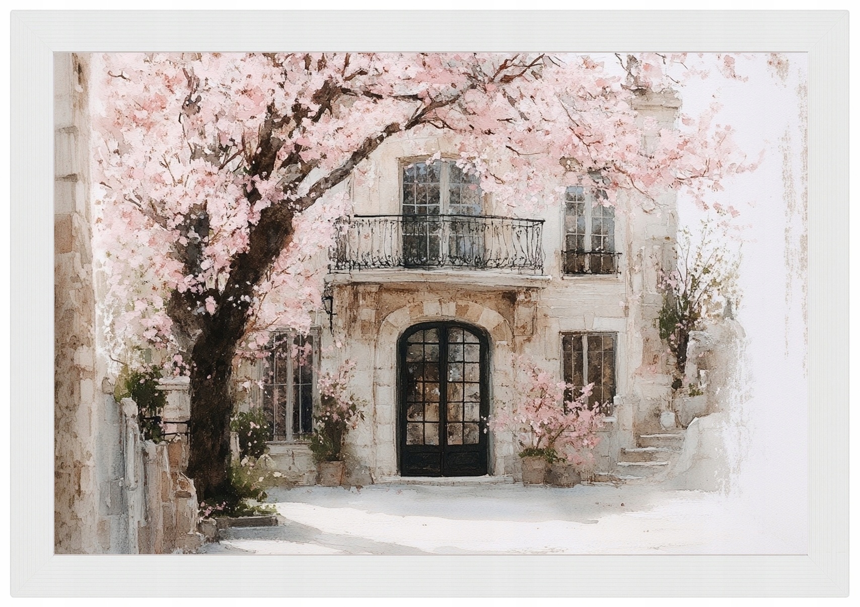 Plakát Rámeček Dřevo Krajina Francie Provence Dům Vila Dřevo 93x62